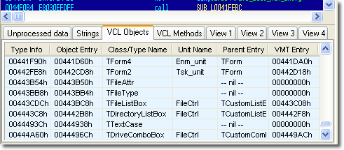 Нахождение VCL объектов и методов Delphi