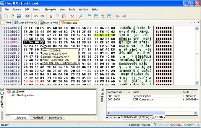 Шестнадцатеричный редактор файлов FlexHex