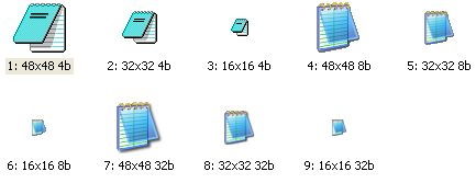 Группа икон из Notepad